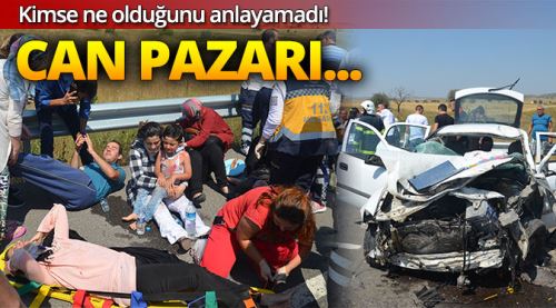 Kamyon devrildi, karşı yöndeki otomobil!