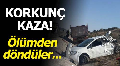 Kamyon ile otomobil çarpıştı; 2 yaralı