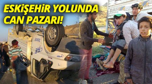 Kamyonet takla attı çok sayıda yaralı var