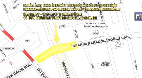 Karaoğlanoğlu 15 gün trafiğe kapalı