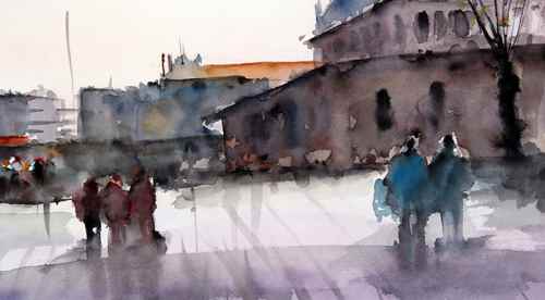 Karikatürlü Ev’de suluboya resim sergisi