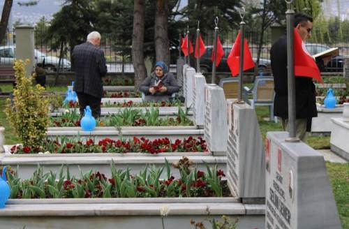 Kayseri’de Şehit Aileleri, Bayramın İlk Günü Şehitlikte Dua Etti