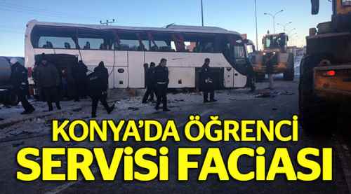 Konya'da öğrenci servisi devrildi: 3 ölü 40 yaralı
