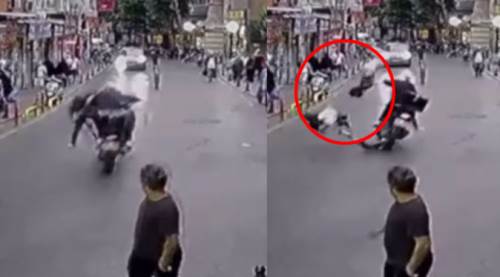 Korkunç kazada metrelerce havaya savruldular!