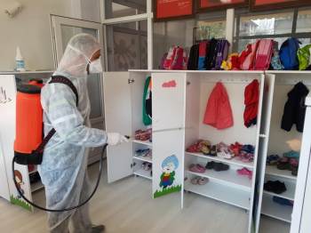 Korona Virüsüne Karşı Her Yer Dezenfekte Edildi
