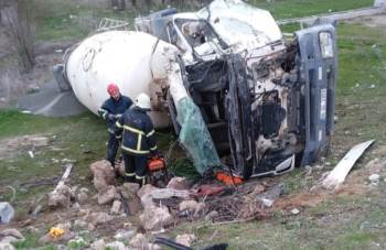 Kütahya’Da Beton Mikseri Devrildi: 1 Yaralı
