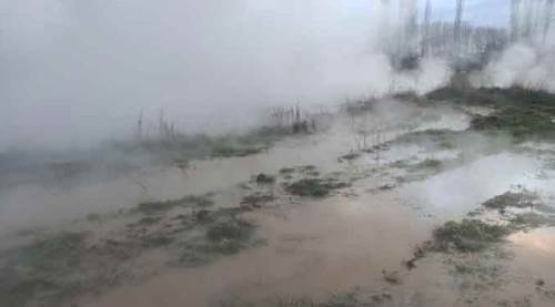 Kütahya'da korkutan patlak, ilginç görüntü!