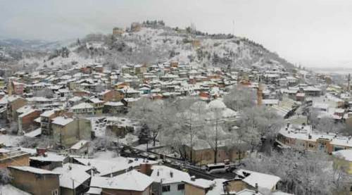 Kütahya'daki beyaz güzellik havadan görüntülendi