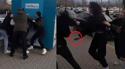 Liseli kızlardan şok cihazlı kavga!