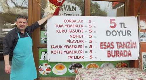 Lokantada tanzim satış! Her şey 5 TL