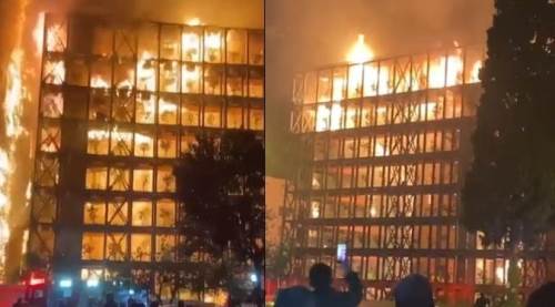 Lüks sitede büyük yangın