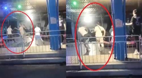 Lunaparkta kavga büyüyünce pisti ringe çevirdiler!