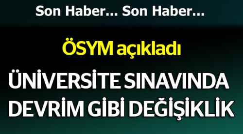 LYS'de devrim gibi değişiklik