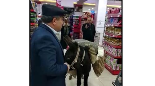 Markete eşekle gelmişti... İşte verilen ceza!