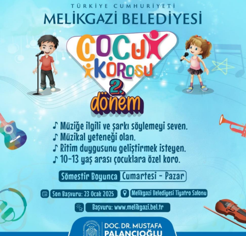 Melikgazi’de çocuk korosu için kayıtlar başladı