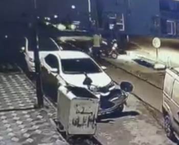 Motosikletin Karıştığı Kaza Güvenlik Kamerasında
