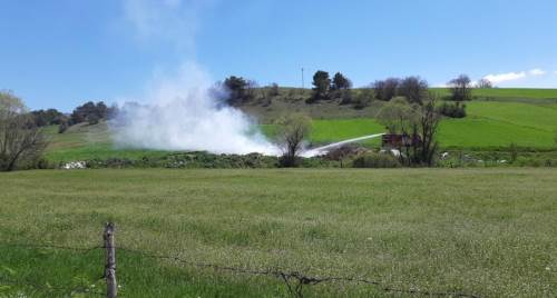 Mudurnu’da köy çöplüğünde yangın paniği