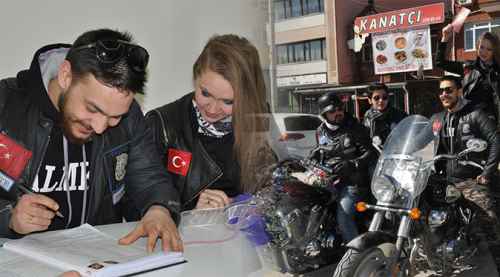 Nikaha motosikletle geldiler