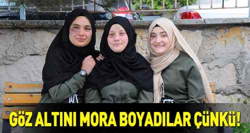 Öğrenciler göz altlarını mora boyadı!