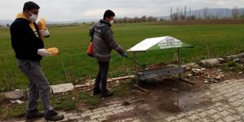 Önce Dezenfekte Ettiler Sonra Yiyecek Bıraktılar
