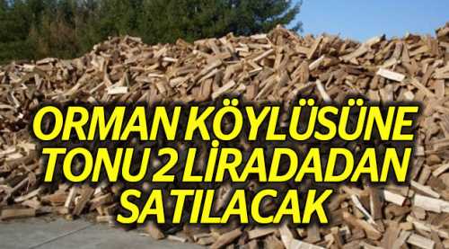 Orman köylüsüne tonu 2 lira
