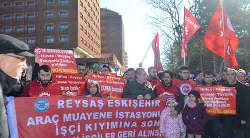Otel önünde basın açıklamasına izin verilmedi