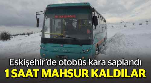 Otobüs kara saplandı, 1 saat mahsur kaldılar