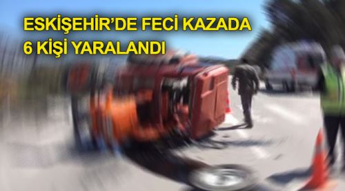 Otomobil traktöre çarptı: 6 yaralı