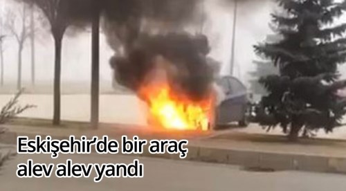 Park halinde motoru alev alev yandı