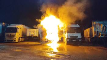 Park Halindeki Tır Alev Alev Yandı
