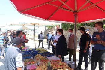 Pazarda Korona Virüs Denetimi Yapıldı
