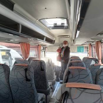 Pazaryeri’Nde Toplu Taşıma Araçlarında İlaçlama Ve Dezenfeksiyon Çalışmaları
