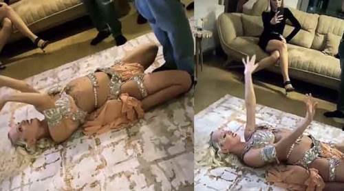 Rezidansta "dansözlü" partiden şok görüntüler!