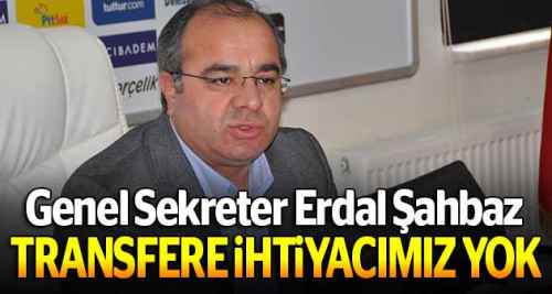 Şahbaz: ''Transfere ihtiyacımız yok''