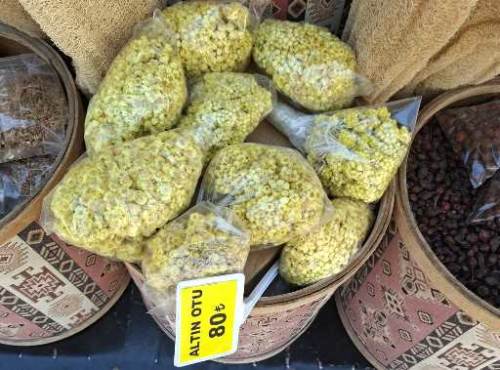 Sarı rengiyle dikkat çekiyor: Eskişehir’de altın otu tezgâhlarda yerini aldı