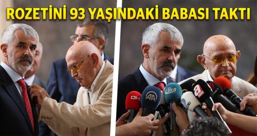 Sazak'ın rozetini 93 yaşındaki babası taktı