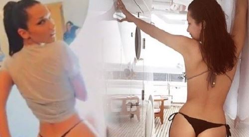 Seksi modelin tangalı paylaşımı olay oldu