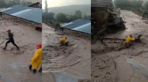 Sele kapıldı, ölümden böyle döndü!