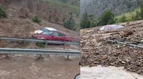 Selin getirdiği çamur 2 aracı böyle yuttu