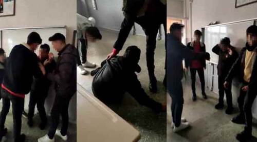 Sınıfta arkadaşlarını dövüp, bir de...
