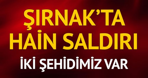 Şırnak'ta hain saldırı: 2 şehit