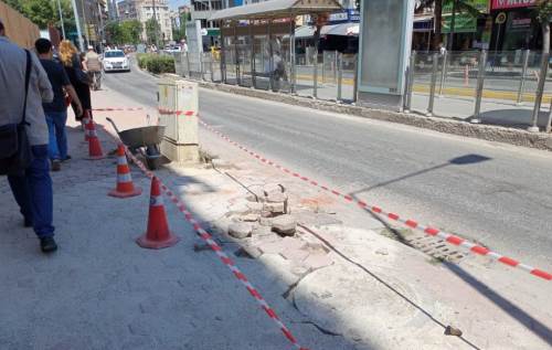 Sivrihisar-1 Caddesi’nde kaldırım yenileme çalışması başladı