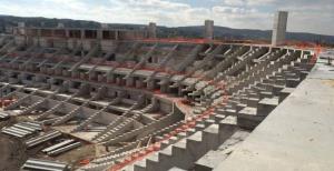 Stadyum inşaatında işler yolunda