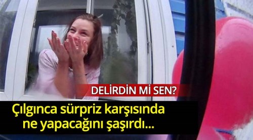 Sürpriz karşısında ne yapacağını şaşırdı