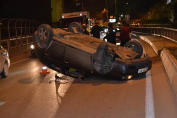 Takla Atan Otomobilin Sürücüsü Yaralandı
