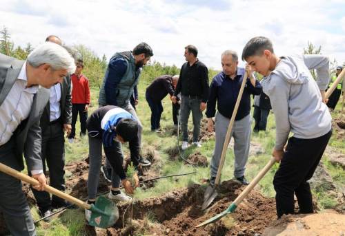 Talas’ta çocuklar 300 fidanla doğaya sevgi dikti