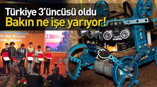 Tarla süren robot Türkiye üçüncüsü oldu