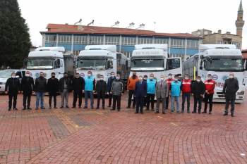 Tavşanlı’Dan Suriye’Ye Yardım Tırları Yola Çıktı
