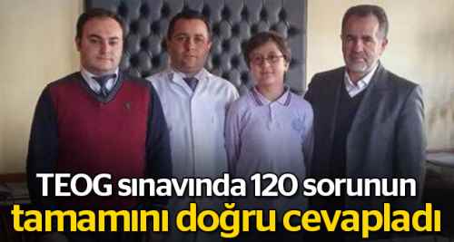 TEOG sorularının tamamını doğru cevapladı