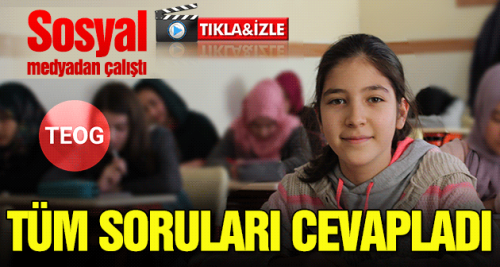 TEOG'ta tüm soruları doğru cevapladı